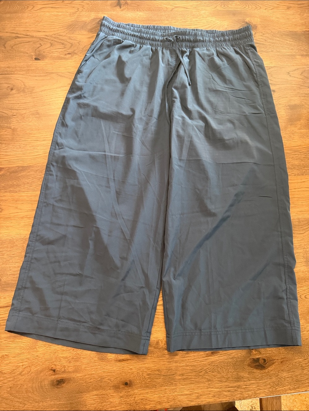 Stretchtech Women's Deep Teal Blue XL Wide Leg Cropped Pants